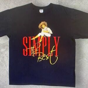 Anvil Black Graphic Tee with Red and Yellow Script